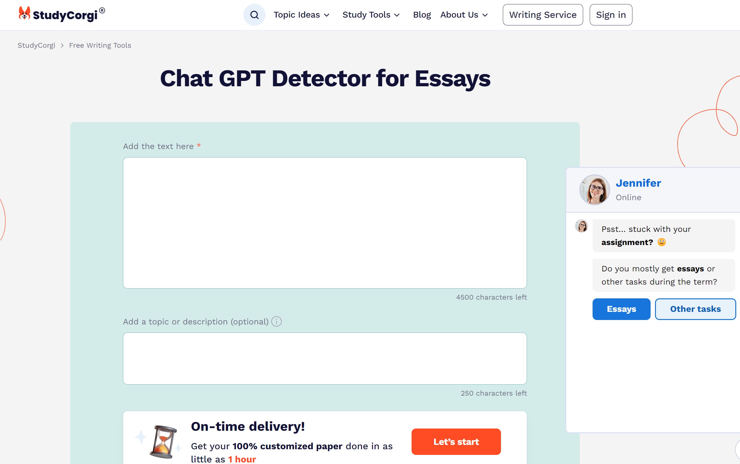 StudyCorgi ChatGPT Detector