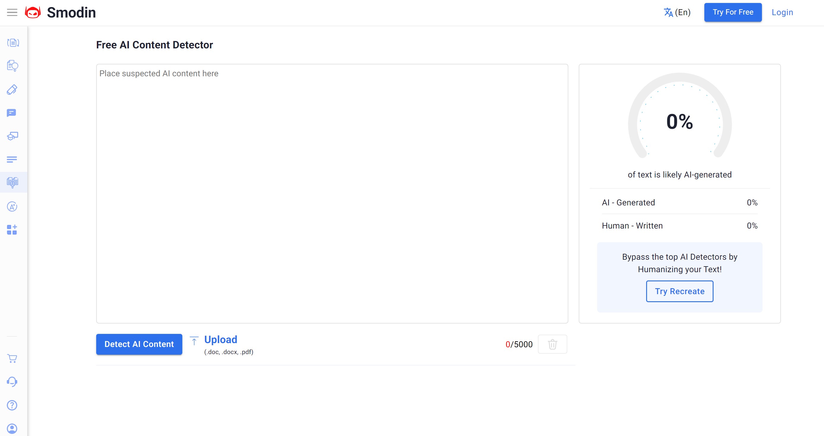 Smodin AI Content Detector