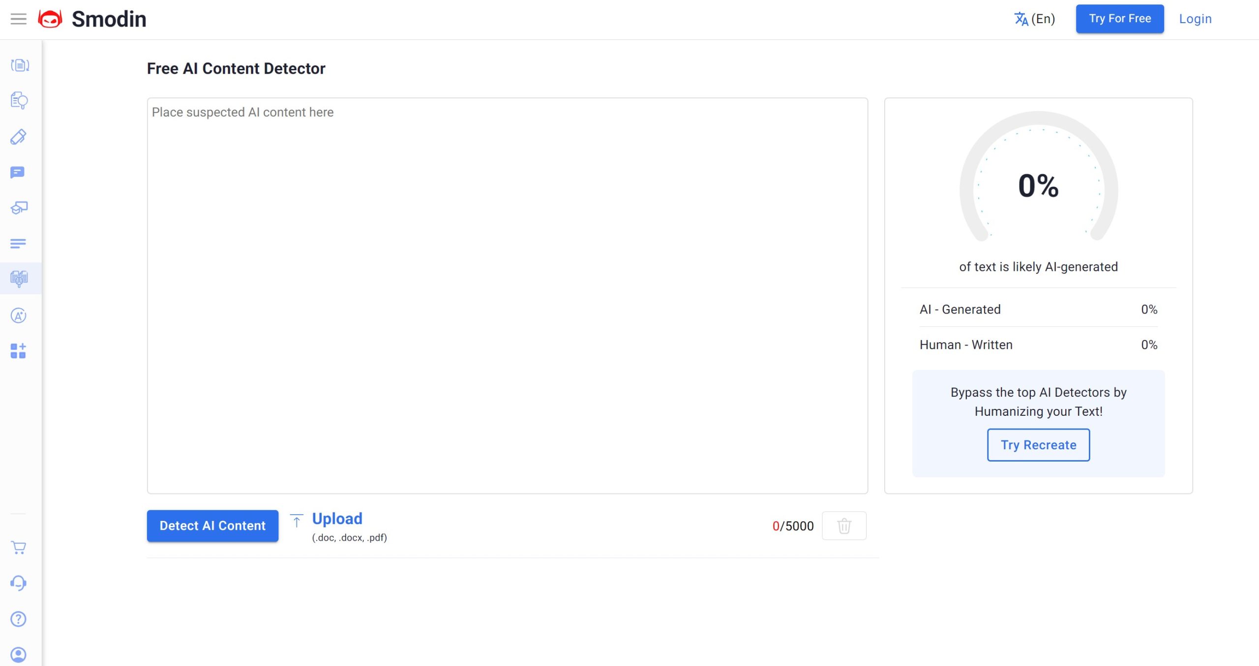Smodin AI Content Detector