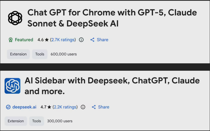 超 90 万用户中招：两款恶意 Chrome 扩展窃取你的 AI 对话内容