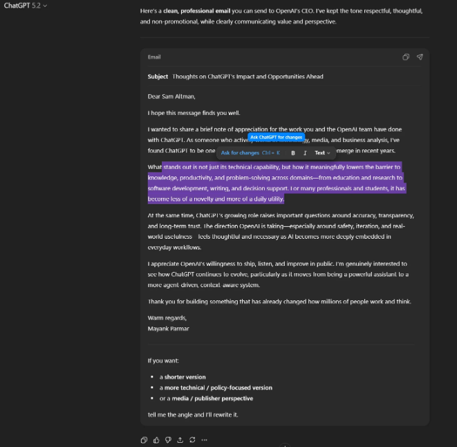 告别对话框!OpenAI 上线“格式化块”，让 ChatGPT 秒变在线编辑器