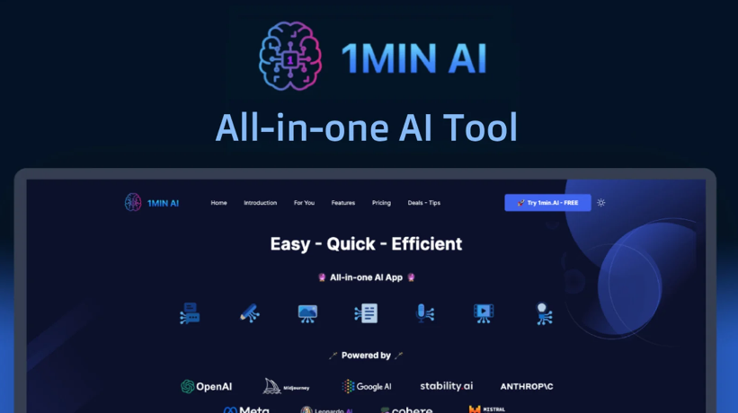 告别按月订阅，1min.AI 推出终身全能计划，一站式接管创作全流程