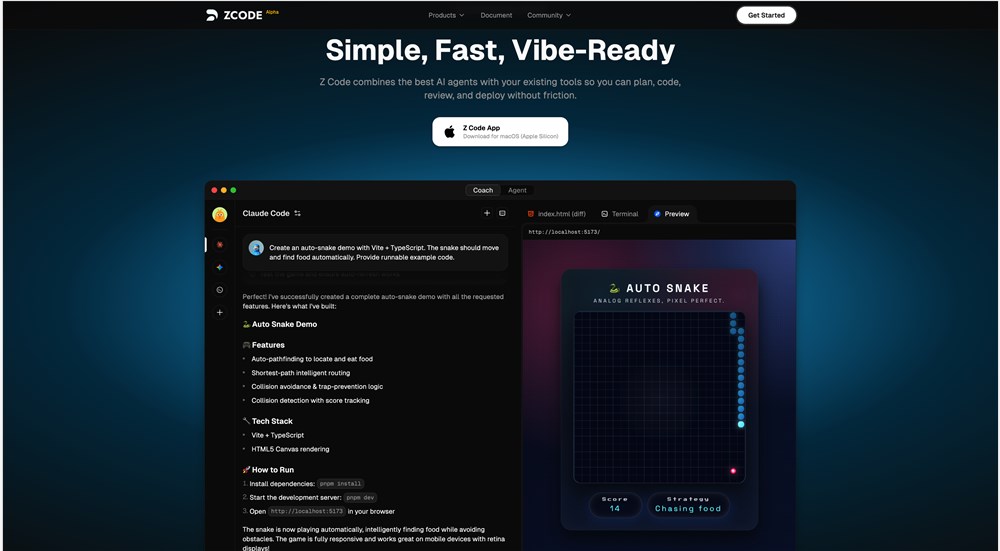 智谱推出轻量级 AI 代码编辑器 “Z Code”，引领编程新潮流