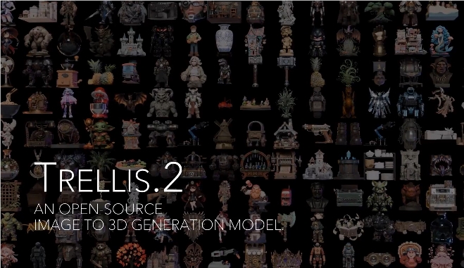 ​微软开源 TRELLIS.2：一键将图片转为高精度 3D 模型