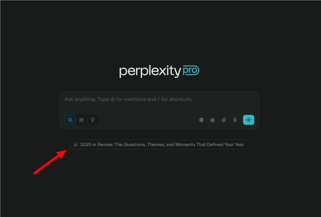 Perplexity 推出 2025 年回顾小工具，用户可轻松总结个人年度活动