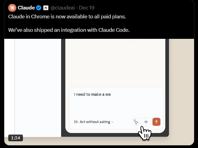 Claude Chrome插件正式全量开放！付费用户瞬间拥有AI浏览器助手