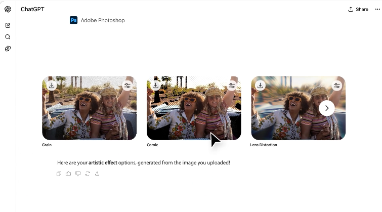 ​Adobe 将 Photoshop、Acrobat 和 Express 直接集成到ChatGPT界面中