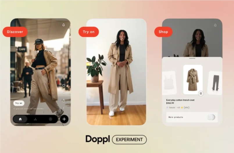 Google 实验 App Doppl 上线 AI 发现流，全视频无真人也能带货