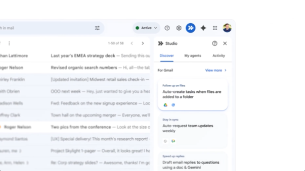 谷歌发布Workspace Studio：AI代理构建工具全面上线