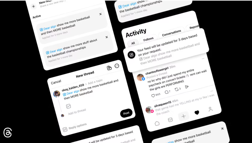 告别算法绑架！Threads 推出 Dear Algo 功能：用 AI 夺回信息流控制权