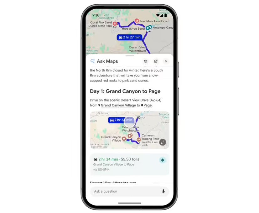 Gemini 加持！谷歌地图推出 “Ask Maps” 功能，复杂问题轻松解决
